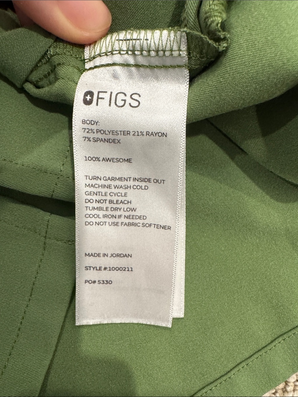 Figs Olive Green Scrub Set, Small/SP - Picture 5 of 5